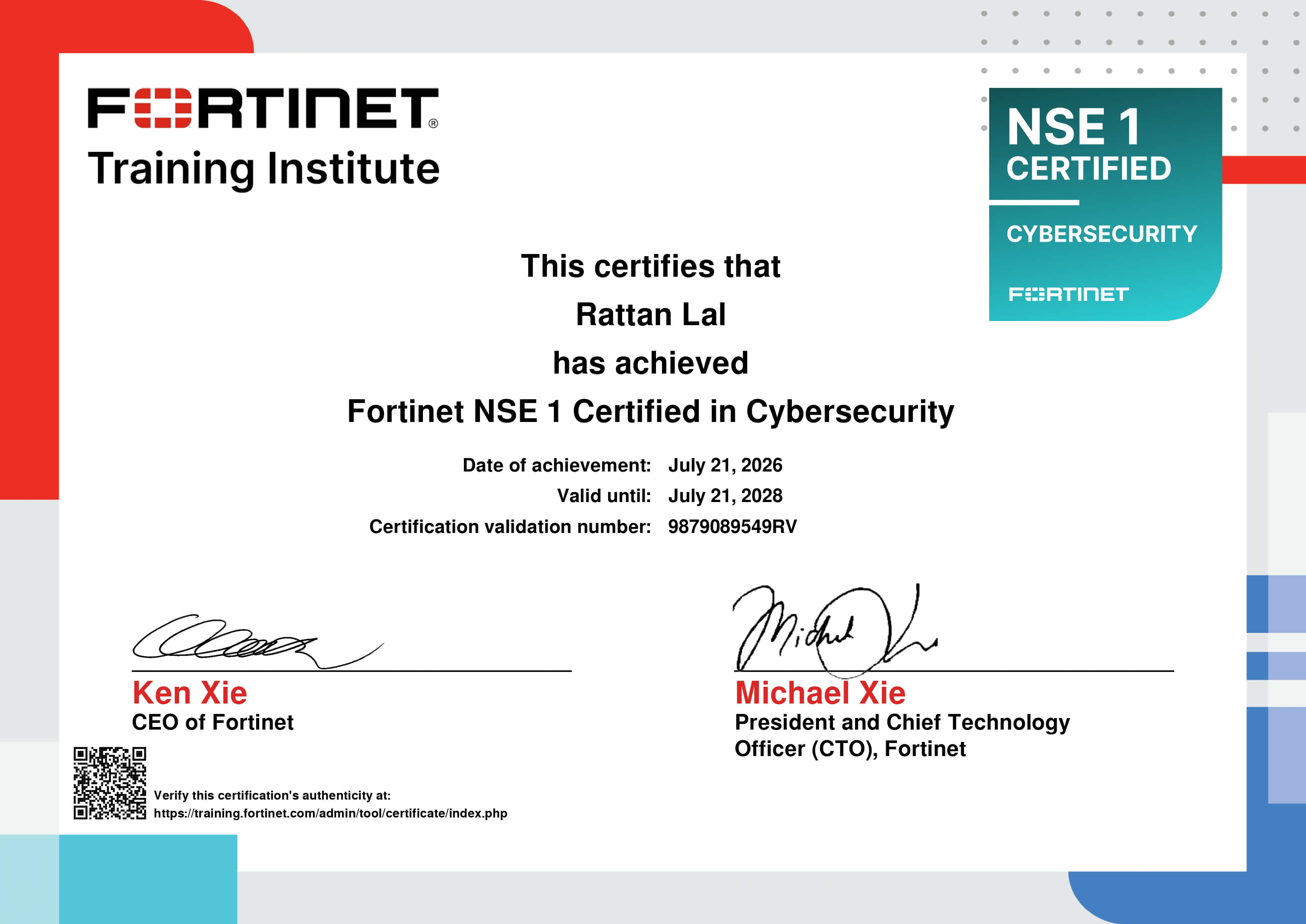 NSE 1 Certified
